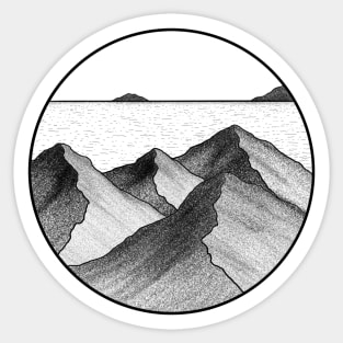 Ocean inside a circle Sticker